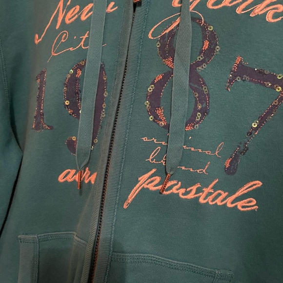 Aeropostale Teal Hoodie Armpit to armpit 21” - Picture 2 of 5